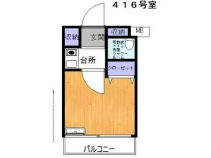 ライオンズステーションプラザ大島(1K/4階)の間取り写真