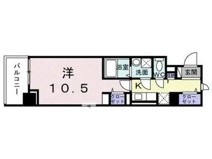 グリーンフィールドH(1K/2階)の間取り写真