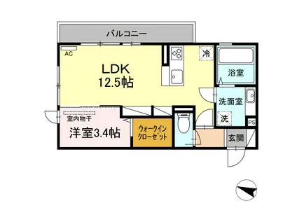 ソシア サンエイト(1LDK/3階)の間取り写真