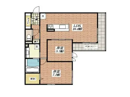 グランディ―ルさわらぎ(2LDK/1階)の間取り写真