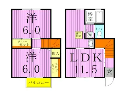 Vアトリオ(2LDK/2階)の間取り写真
