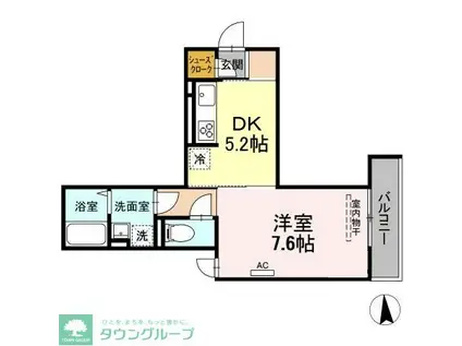 クレールIDAIII(1DK/3階)の間取り写真