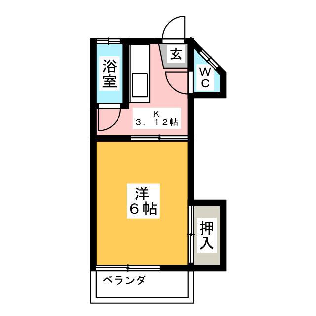 みつわマンション(1K/3階)の間取り写真