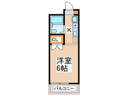 ユニデンス淵野辺(1K/3階)の間取り写真