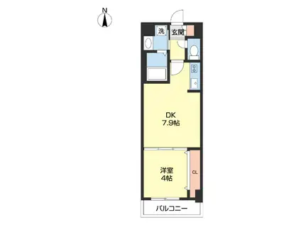 シャルマンフジ和歌山駅前(1DK/2階)の間取り写真