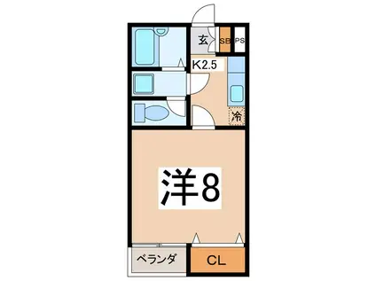 ハイツワンダー(1K/1階)の間取り写真