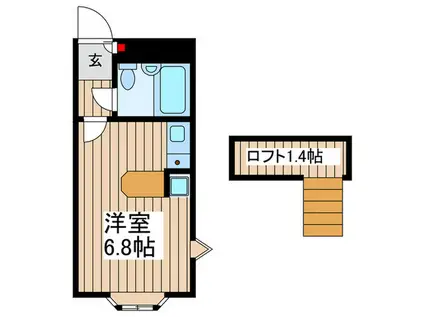 ベルピア馬橋II(ワンルーム/2階)の間取り写真