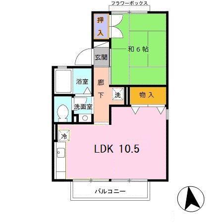 セジュール高塚台(2DK/2階)の間取り写真