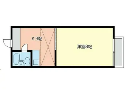 コーポ冨田(1K/2階)の間取り写真