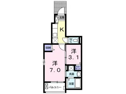 サンリット サピー(2K/1階)の間取り写真