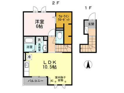 フロレスタ(1LDK/2階)の間取り写真