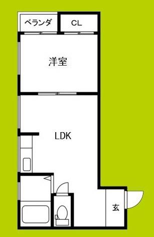 吉田ビル(1LDK/4階)の間取り写真
