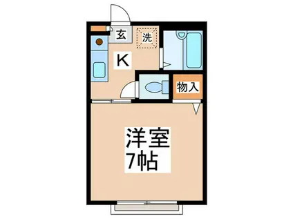 シャングリラ(1K/2階)の間取り写真