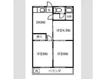 コーポ平林(3DK/2階)の間取り写真