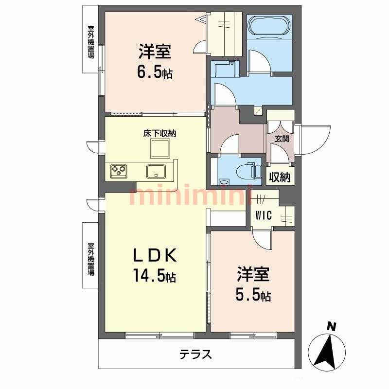 パラッツォ グロリオーサIII(2LDK/1階)の間取り写真