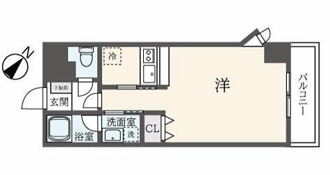 フェルテ高波(1K/9階)の間取り写真