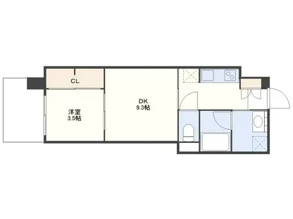 RJRプレシア浦上駅南(1DK/12階)の間取り写真