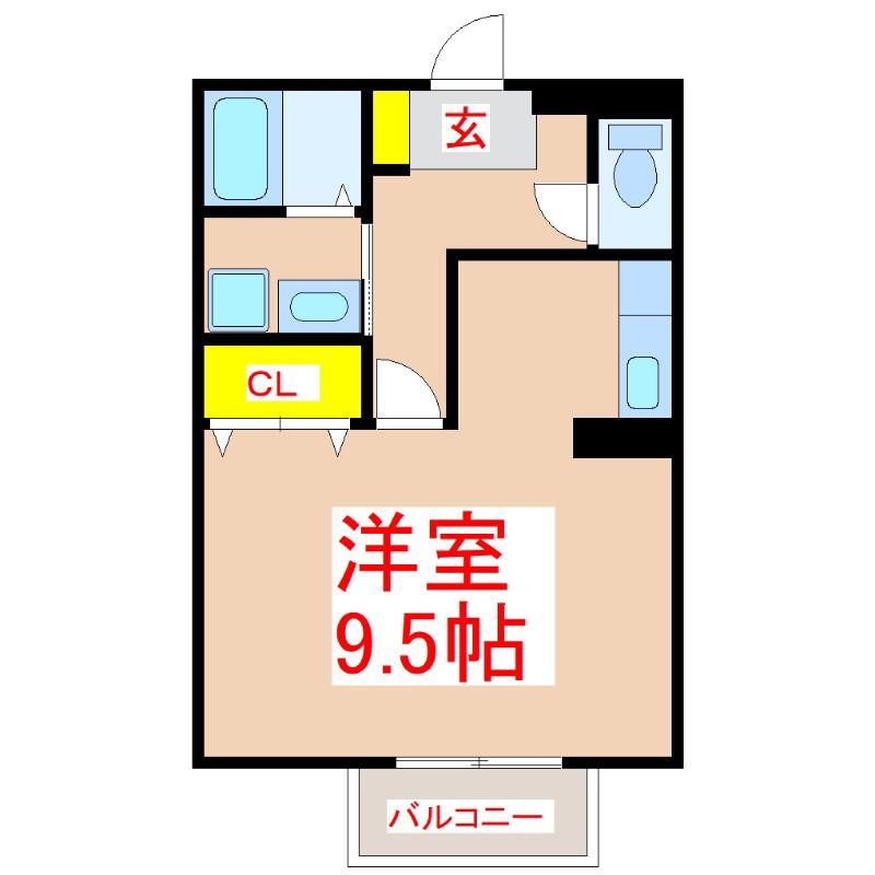 セジュールコンフォートT.A(ワンルーム/1階)の間取り写真