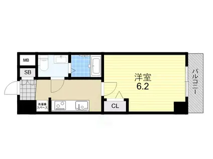 エグゼ大阪SITY ZWEI(1K/1階)の間取り写真