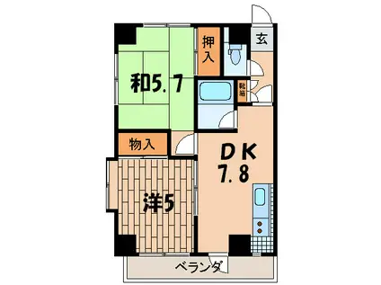 パークアベニュー駒沢(2DK/2階)の間取り写真