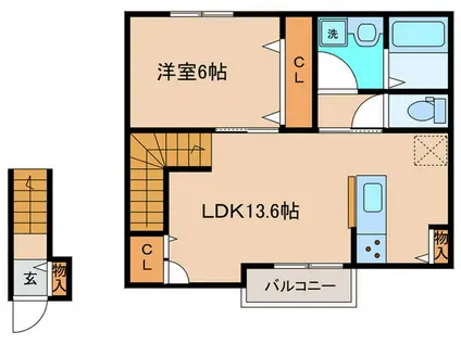 STAR SEED 3587(1LDK/2階)の間取り写真