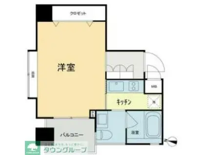 ベルファース市ヶ谷(1K/6階)の間取り写真