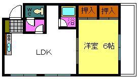 プレステージフジ久米田壱番館(1LDK/2階)の間取り写真