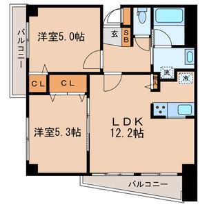 ヒルコート西馬込(2LDK/3階)の間取り写真