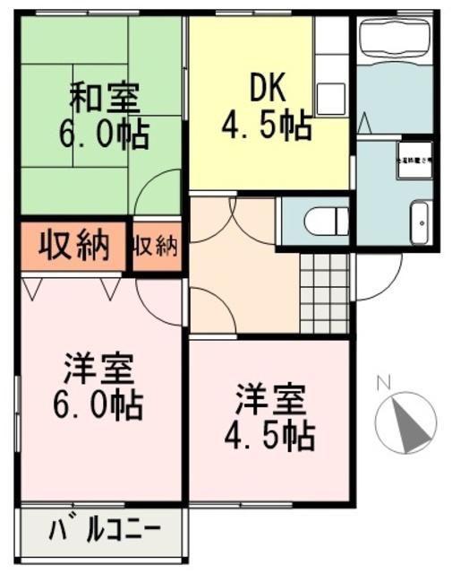 ベイフィオーレ(3DK/2階)の間取り写真