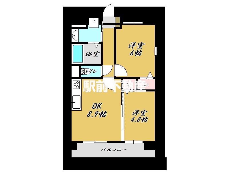 BLAHIGHTS(2DK/10階)の間取り写真