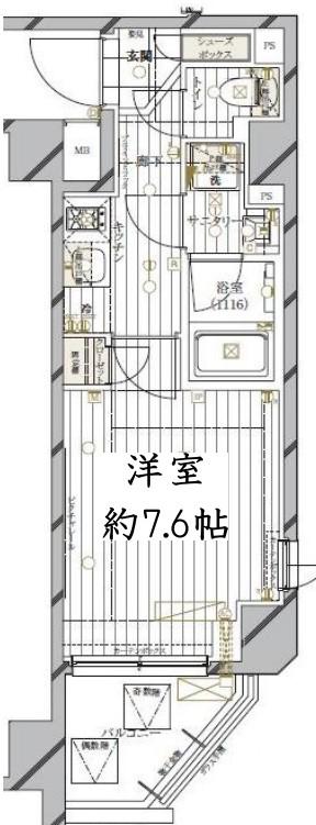 レガリス品川南大井II(1K/3階)の間取り写真