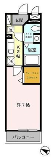 M′SGARDEN(1K/2階)の間取り写真