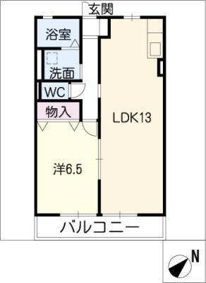 ラ・メゾン・オレンジ(1LDK/2階)の間取り写真