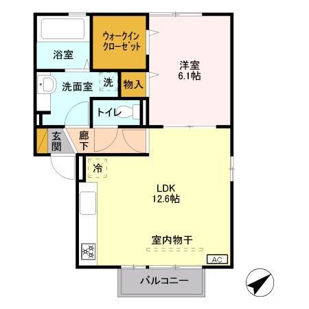 グランシャリオ(1LDK/2階)の間取り写真