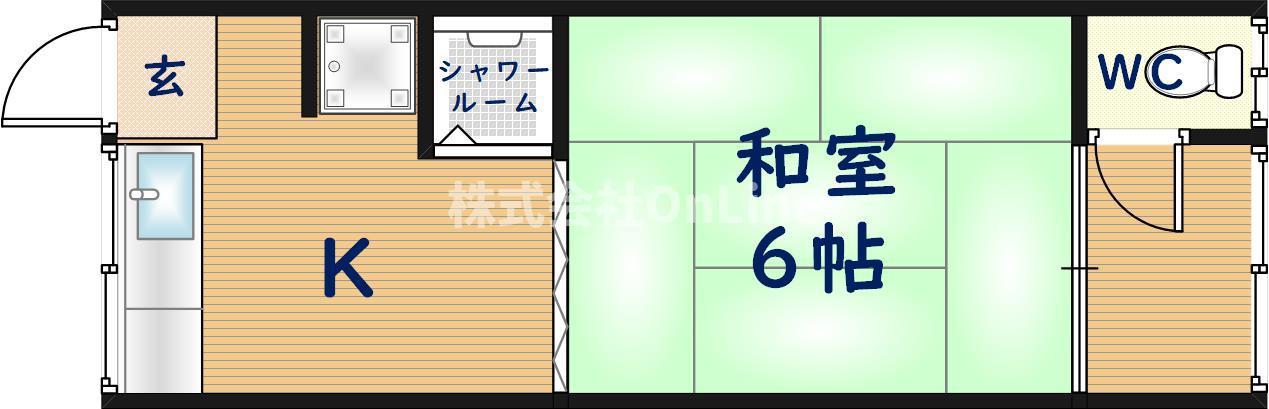 小阪文化(1K/1階)の間取り写真