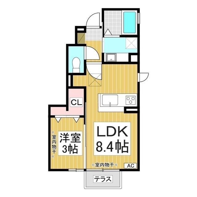 ピースヒルズ(1LDK/1階)の間取り写真