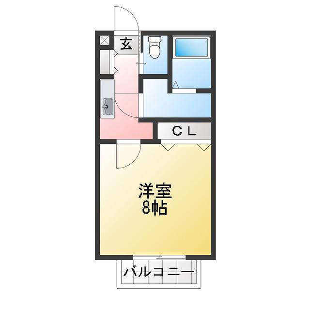 プライムテスタ(1K/2階)の間取り写真
