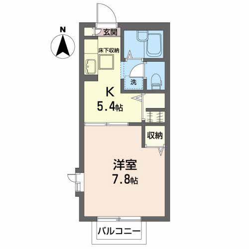 マンハイムIV(1K/1階)の間取り写真