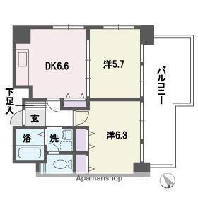 アミューゼ高砂(2DK/6階)の間取り写真