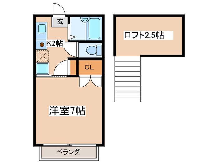 クックバラディスカバリーIII(1K/2階)の間取り写真