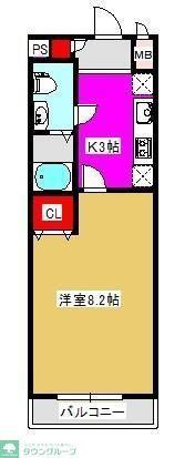 アイグランツ東松戸(1K/1階)の間取り写真