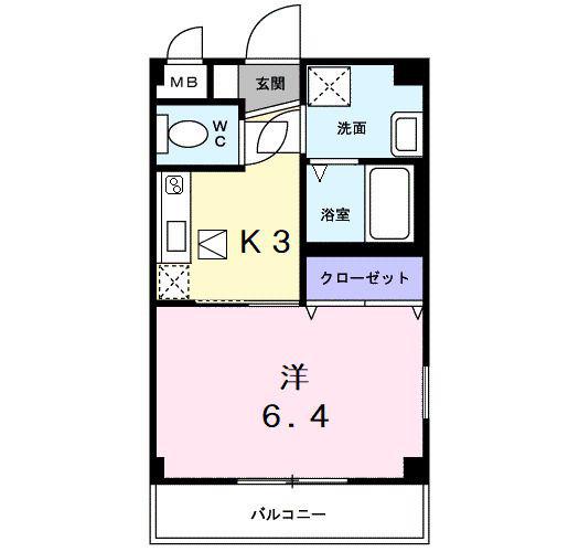 ヒラソル市川(1K/1階)の間取り写真