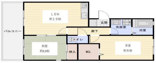 メゾンソレイユⅡ番館(2LDK/1階)の間取り写真