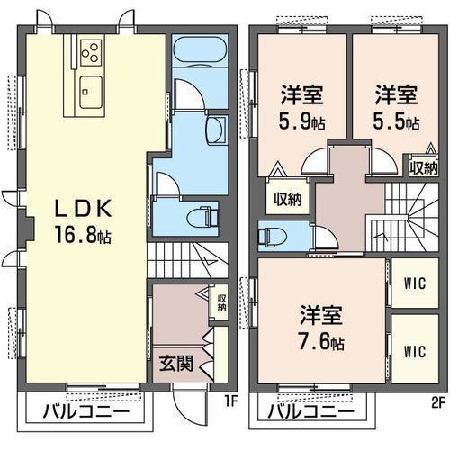 ウィステリア湘南III(3LDK/1階)の間取り写真