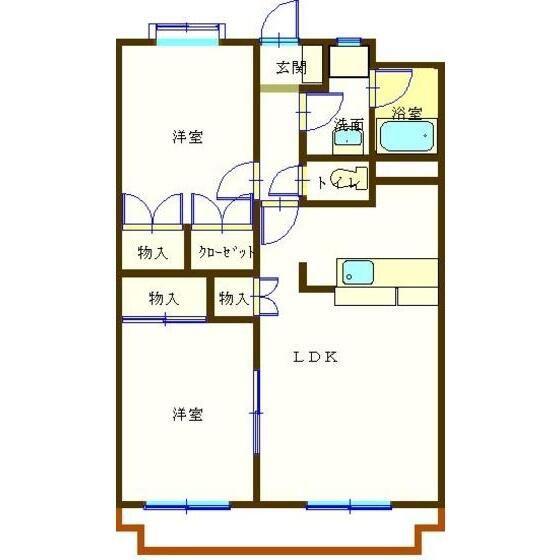 VIVERE(2LDK/2階)の間取り写真