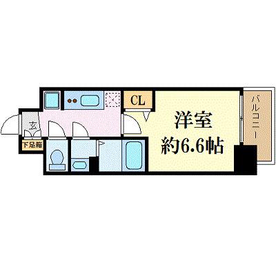 プレサンス玉造ザ・ライブ(1K/9階)の間取り写真
