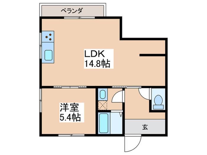 KOMAPIA(1LDK/2階)の間取り写真