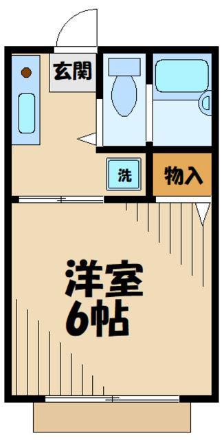パピルス(1K/2階)の間取り写真