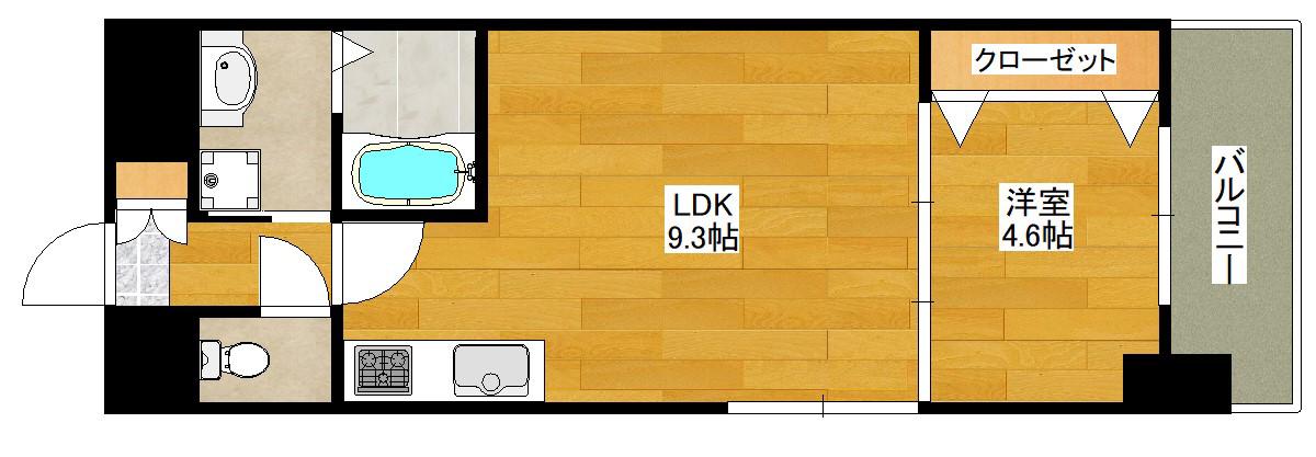 セノアタワー新大阪(1LDK/6階)の間取り写真