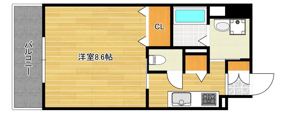 グラーツィア畠中(1K/5階)の間取り写真